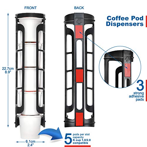 STORAGENIE Coffee Pod Holder - 2 Pack for 10 K-Cups, Black