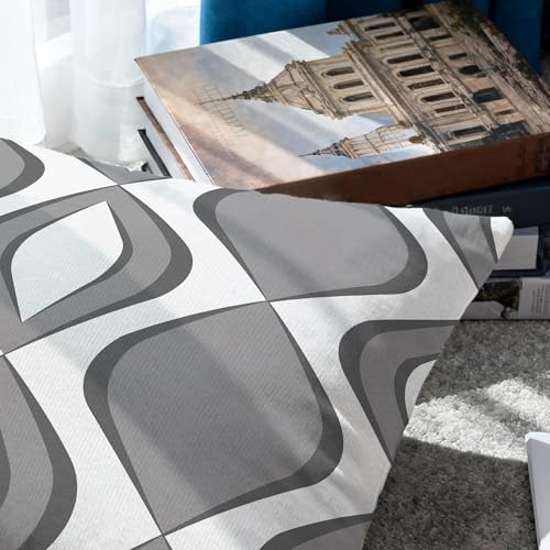 Hexagram 18x18 Gray Throw Pillow Covers - Set of 4 Soft Outdoor Cushions