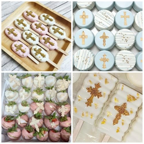 ELINKA Cross Silicone Mold Set - 2 Pack Fondant Cake Topper Tool