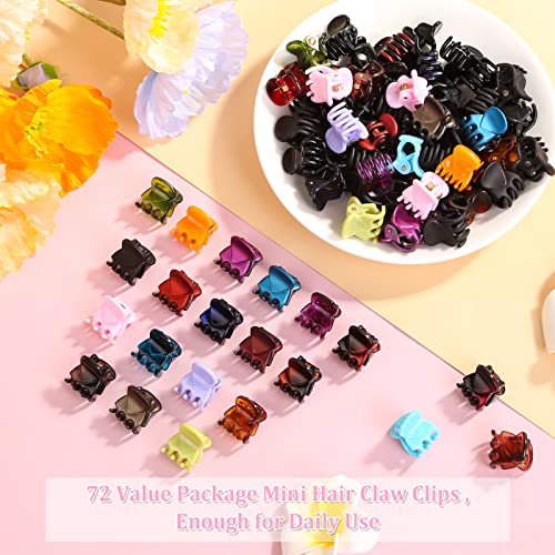 Sublaga Mini Hair Claw Clips, 72pcs Small Floral Hair Clips for Women