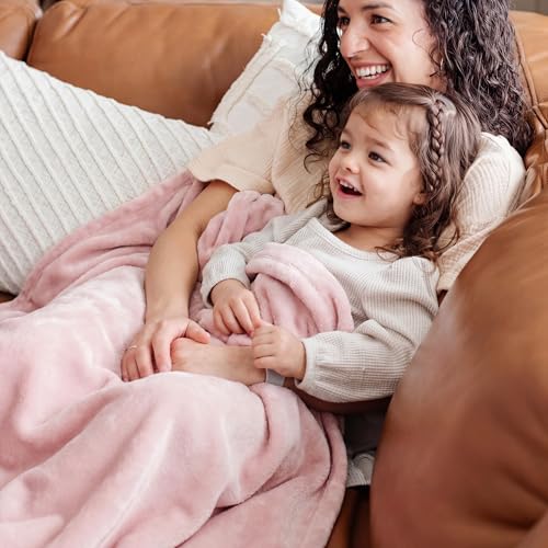 Bedsure Queen Fleece Blanket, Soft Lightweight Plush Bedding, Cherry Blossom Pink