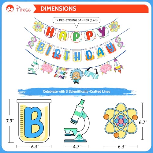 Science Birthday Decorations Kit with Pre-Strung Banner & Balloons