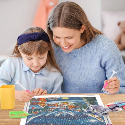 Winter Snowman Diamond Art Kit - 5D Full Drill DIY Painting for Adults and Kids
