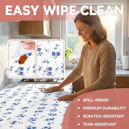 RAY STAR Floral Shelf Liner, 12" x 120" Non-Adhesive PVC Drawer Liner