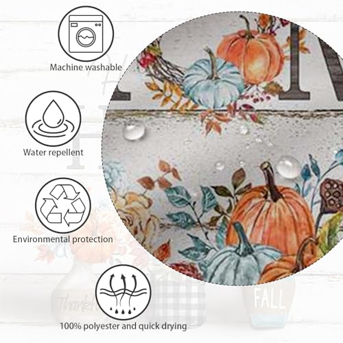 APROPHIC Fall Shower Curtain with Pumpkin Floral Design, 72x72in