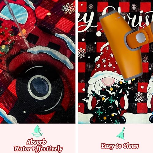 Christmas Kitchen Rugs and Mats Set of 2 - Spirit Variation