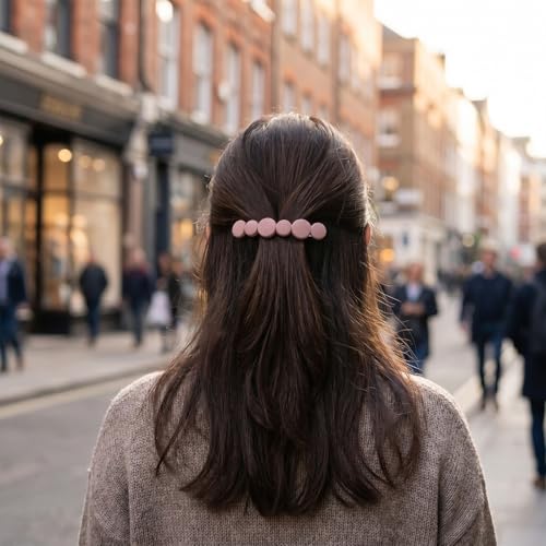 Matwsec 6 Pcs French Hair Barrettes, Vintage No-Slip Hair Clips for Thin Hair