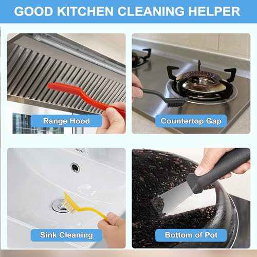 Dfacio 11-Piece Crevice Cleaning Brush Set for Grout, Kitchen & Bathroom