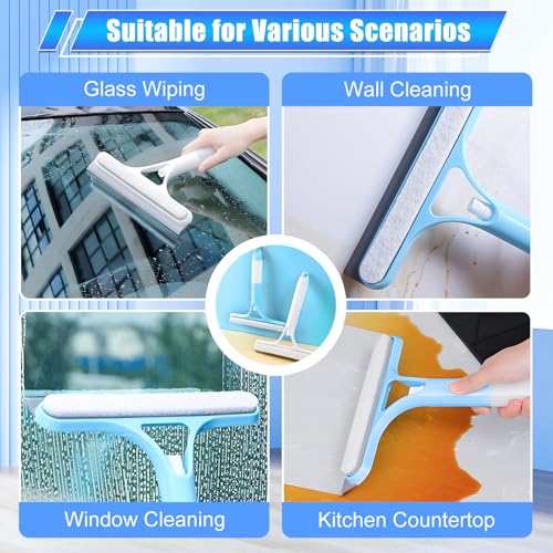 EuftEale Blue 3-in-1 Window Cleaning Squeegee with Spray - All-Purpose Glass & Surface Cleaner Tool