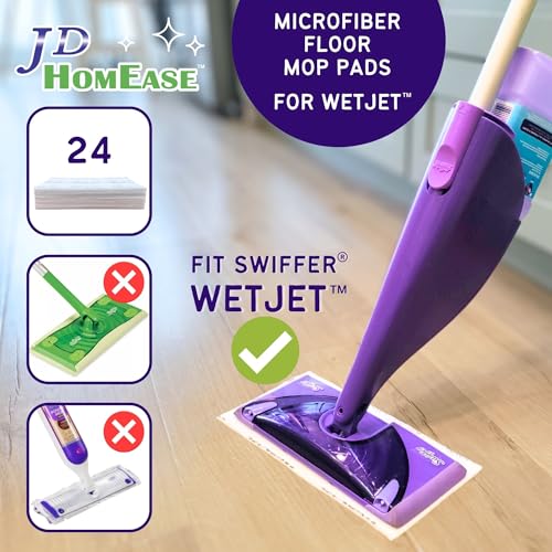 24-Pack Microfiber Replacement Pads for Swiffer WetJet Mop, 11 x 5.5 Inch