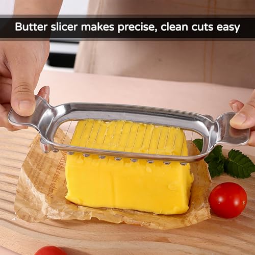 Gyinere Stainless Steel Butter Slicer with Wire Cutter for Cheese Squares
