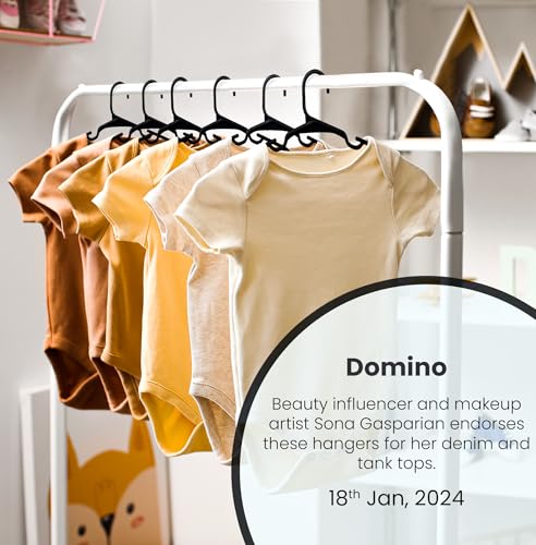 Utopia Home Kids Hangers Pack of 20 - 11.5 Inch Non-Slip Baby Closet Hangers Black