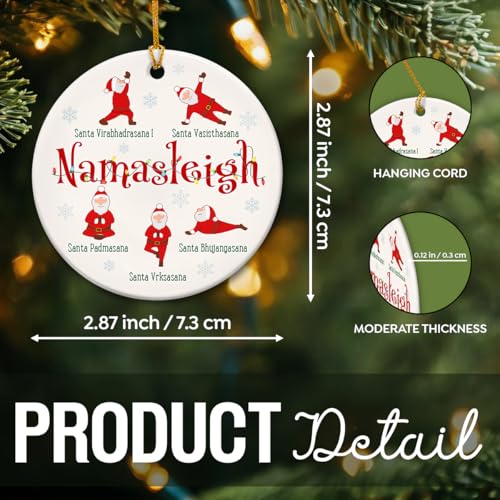 Yoga Christmas Ornament - Holiday Decor for Yoga Lovers, Women & Men