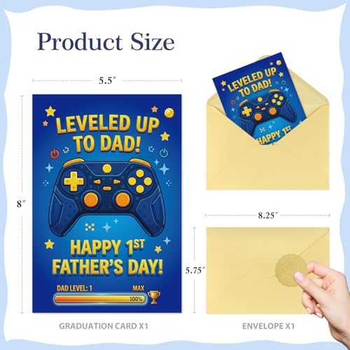 First Father's Day Card for Husband - Gaming Theme New Dad Gift