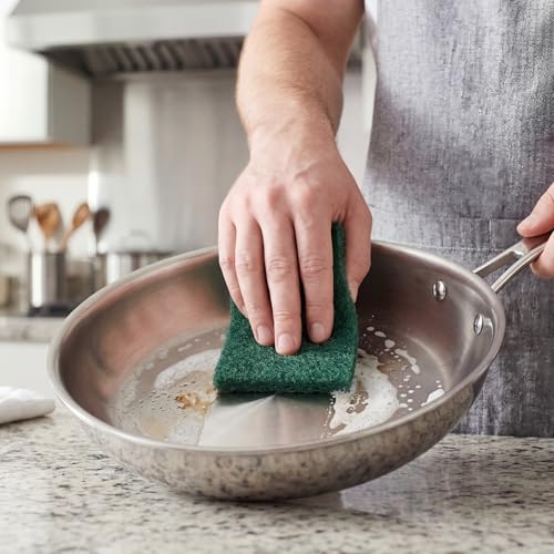 Green Kitchen Scrubbing Pads - 6-Pack Heavy Duty Scourers for Cookware