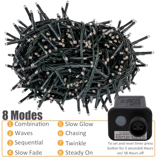 49FT 500 LED Multicolor Christmas String Lights with 8 Modes and Timer