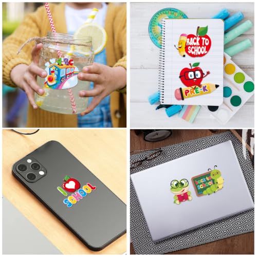 INCOK Back to School Temporary Tattoos - 8 Sheets of Cute Classroom Rewards and First Day Preschool Party Favors