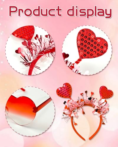 Valentine Heart Headband and Sunglasses Party Accessory Set