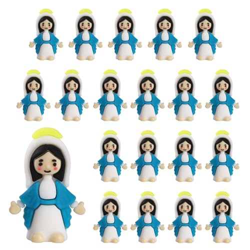 Blue Virgin Mary Figurines 20 Pcs Religious Egg Hunt Decoration Kids Gift