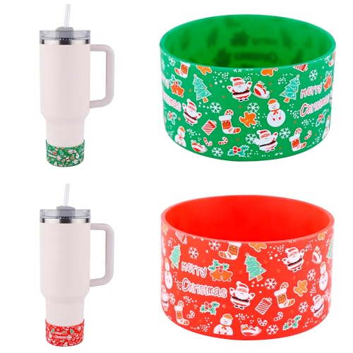 2pcs Christmas Boot for Stanley Cup, Silicone Boot Sleeve for Stanley Bottom Protector for Stanley Cup 12-40oz Accessories