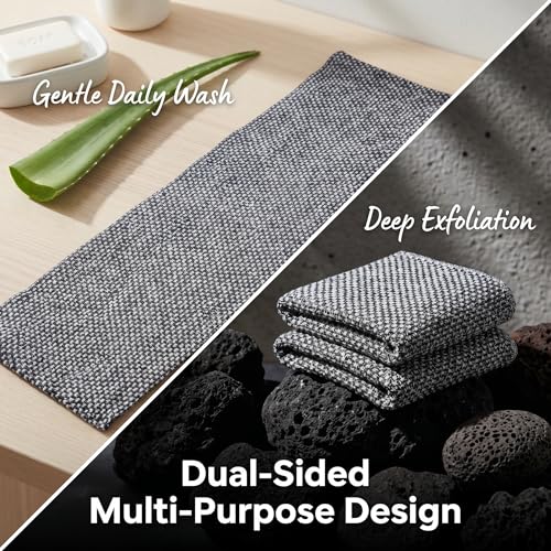 Zelqwv Black Exfoliating Shower Towel for All Skin Types – Reusable Body Cloth
