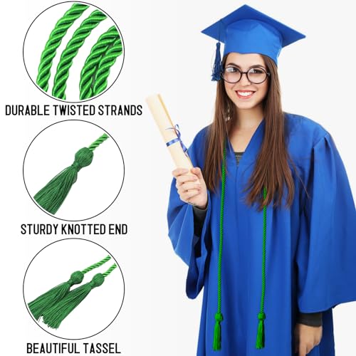 Green Graduation Honor Cord - 67 Inch Twisted Polyester Cords