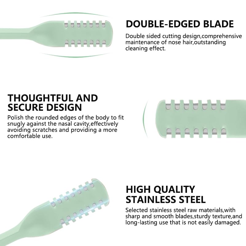 5-Piece 2-in-1 Manual Nose Hair Trimmer with Cleaning Brush