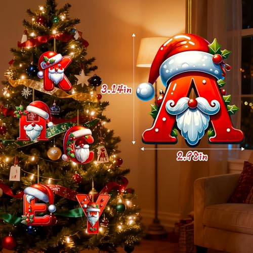 Personalized Christmas Letter Ornaments - 26 Count Acrylic Decor