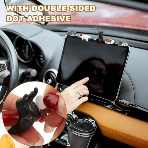 12-Piece Mini Cat Figurine Set for Car Dashboard and Home Decor