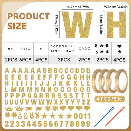 133PCS Gold DIY Banner Kit - Personalized Custom Party Letter & Symbol Set