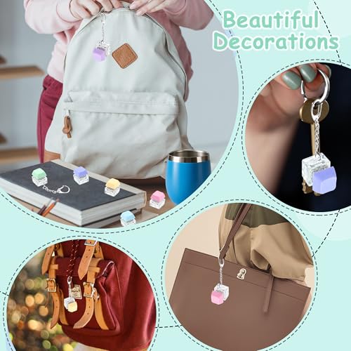 6 Pack Mix Macaron Keyboard Fidget Toys - Stress Relief Keychains