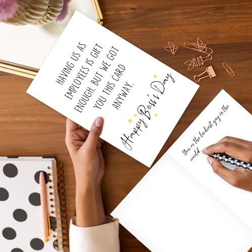 Funny Boss Day Card - 8x5.3in Humor Card for Bosses