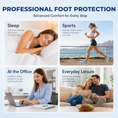 FoglessVue Gel Toe Separators 12-Pack, Soft Single-Loop Bunion Cushions