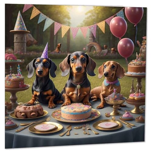 Cute Dachshund Birthday Card | Eco-Friendly 145mm x 145mm