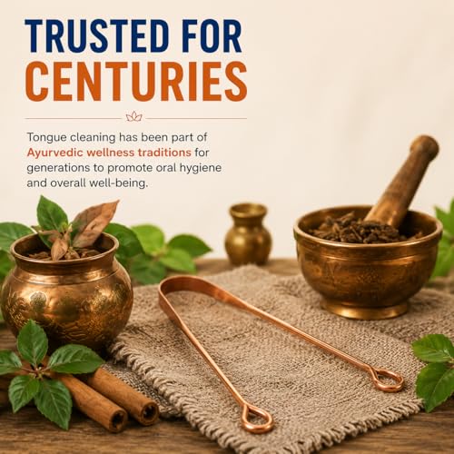 Natruveda Pure Copper Tongue Scraper 2-Pack for Fresh Breath