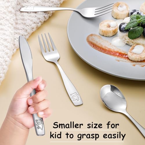 9-Piece Kids Stainless Steel Silverware Set - Safe & Easy to Grip