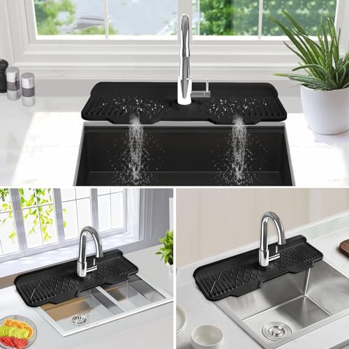 17" x 6" Silicone Sink Splash Guard for Kitchen & Bathroom
