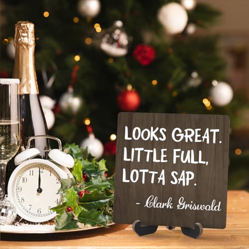 Looks Great Wooden Christmas Sign with Stand - Indoor Holiday Decor