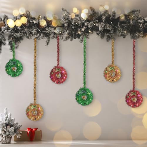 Christmas Wreath Craft Kit - Mix6 DIY Holiday Decorations with 12 Foam Wreaths