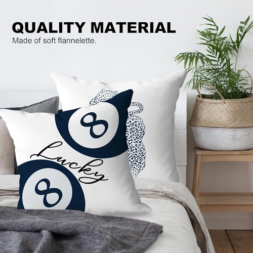 Funky Blue Leopard 8 Ball Pillow Covers 18x18 - Y2K Decor