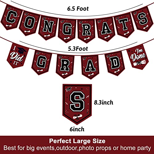2026 Maroon Graduation Banner - Pre-Assembled Decor for Parties