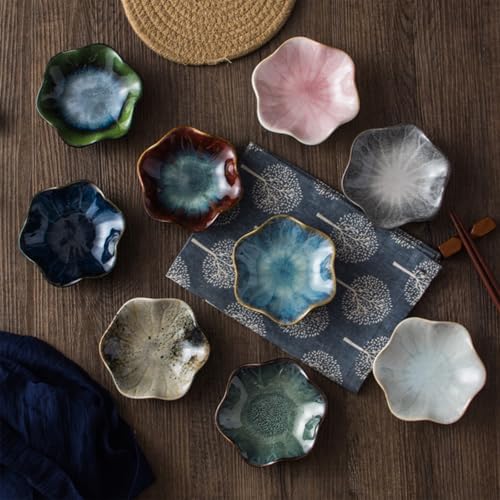 Lotus Leaf Ceramic Jewelry Dish - Starry Sky Blue Trinket Tray for Rings