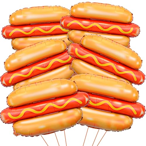 Giant Hot Dog Foil Balloons - 6 Pack, 28” Party Decorations
