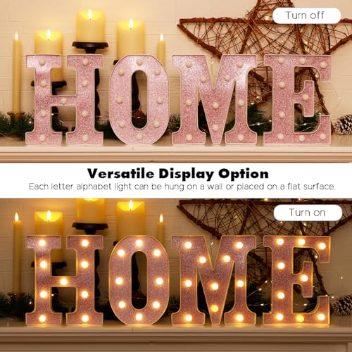 Pink Glitter LED Marquee Letter J Light Up Sign for Parties & Decor