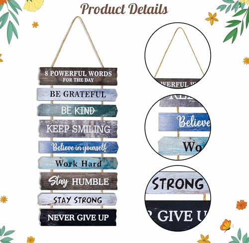 Inspirational Rustic Wooden Wall Sign with Positive Quotes