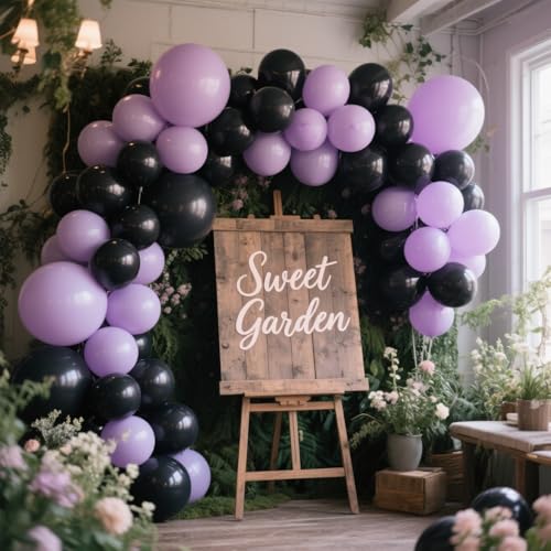 Black Matte Latex Balloons 12 Inch 100 Pack for Party Decor and Arches