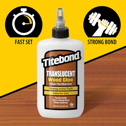 Titebond 8 oz Translucent Wood Glue - Fast Set, Strong Bond