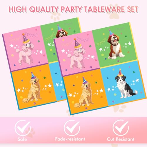 40pcs Dog Birthday Party Supplies Set - Plates & Napkins for 20 Guests
