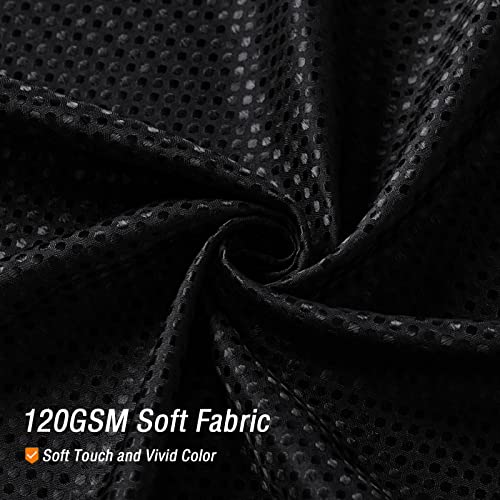 Gibelle Black Shower Curtain, 36x72 Narrow Fabric with Mesh Top Window