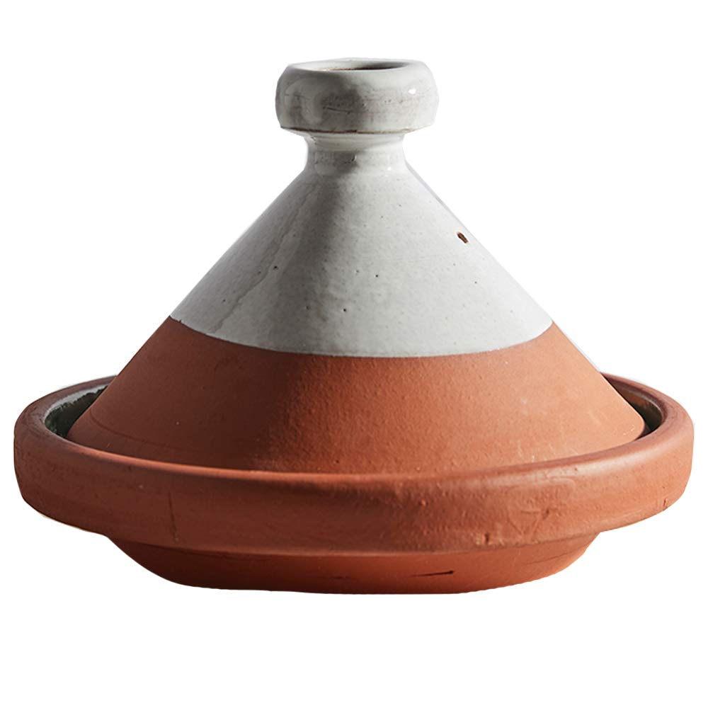 Verve CULTURE Moroccan Tagine Pot, Traditional Ceramic Cooking Pot, Contemporary Style Tangine, Teal, 7" Tall / 10 Diameter